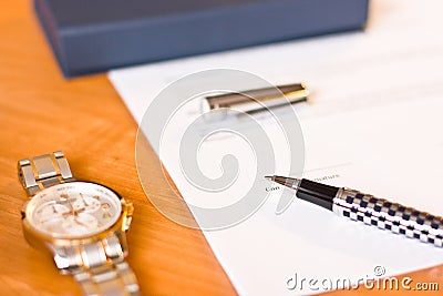 Signing contract Stock Photo