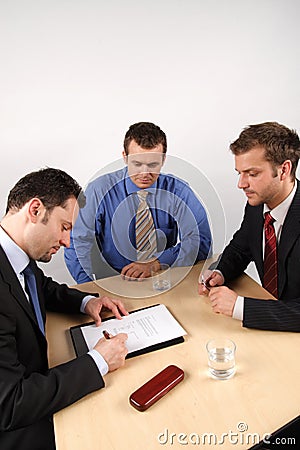 Signing a contract Stock Photo