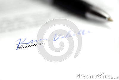 Signing Contract Stock Photo
