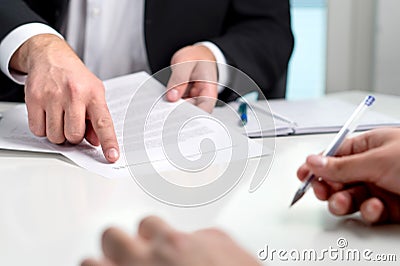 Signing a contract or agreement. Stock Photo