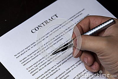 Signing a contract Stock Photo