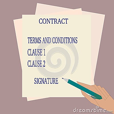 Signing a contract Vector Illustration