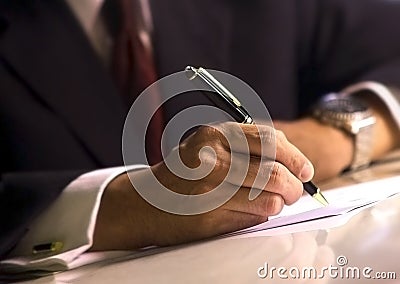 Signing document Stock Photo