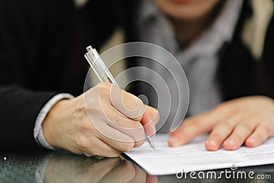 Signing Form Stock Photo