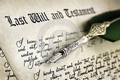 Signing Last Will and Testament Stock Photo