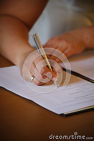 Signing the marriage contract Editorial Stock Photo