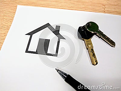 Signing of the mortgage to buy a new house Stock Photo