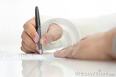 Signing work injury claim Stock Photo