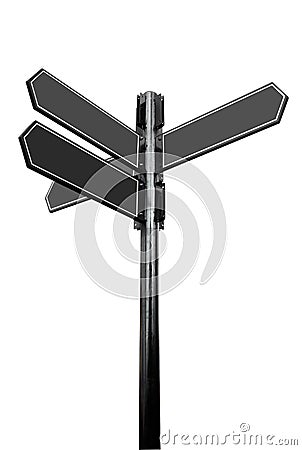 Signpost with blank spaces for text. Stock Photo