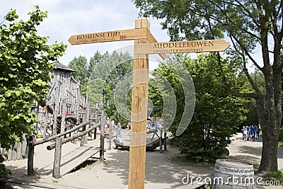 Signpost in the park Editorial Stock Photo