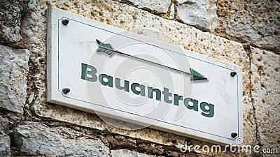 Signposts the direct way to building request Stock Photo