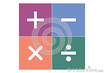 Signs of basic math operations Stock Photo