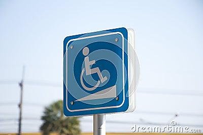 Signs for the disabled Stock Photo