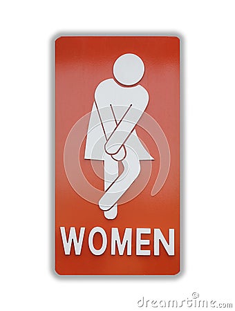 Signs female bathroom on white background. Stock Photo