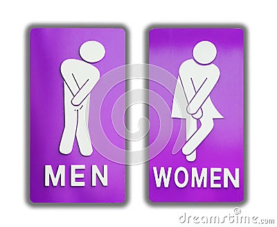 Signs female and male bathroom on white background. Stock Photo