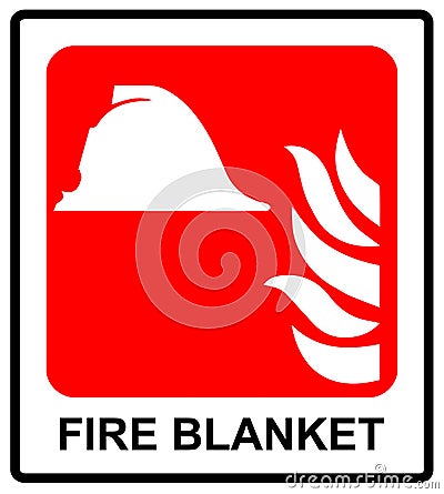Signs of fire blanket sign. Vector Illustration Emergency symbol for public places. Vector Illustration
