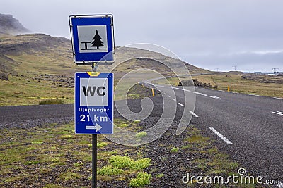 Signs in Iceland Stock Photo