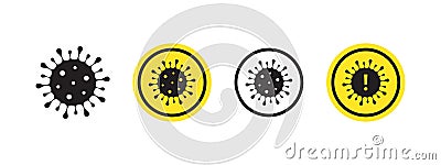 Signs of a pandemic. Round biohazard icons. Warning sign. Vector scalable graphics Stock Photo