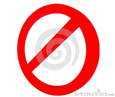 Signs of prohibition symbols on white background Stock Photo