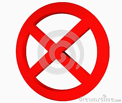 Signs of prohibition symbols on white background Stock Photo