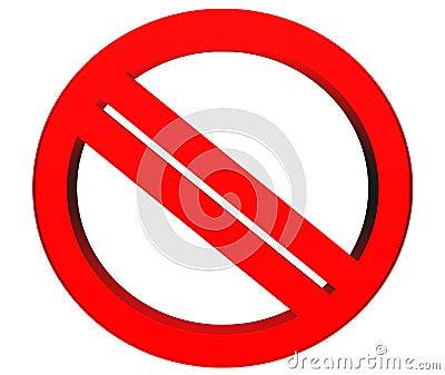 Signs of prohibition symbols on white background Stock Photo