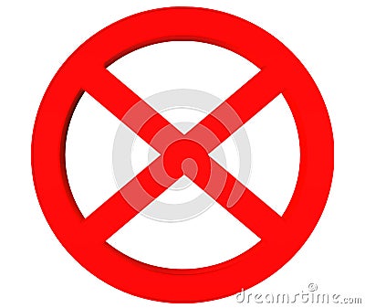 Signs of prohibition symbols on white background Stock Photo