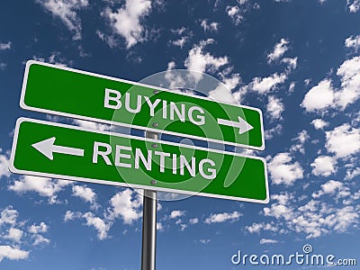 Buying and Renting Signs Stock Photo