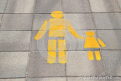 Signs on the side walk Stock Photo