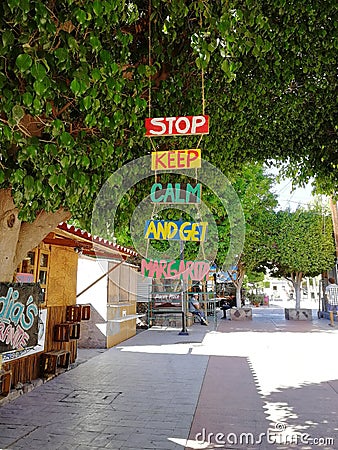 Signs on the street mexico stop keep calm and get margarita Editorial Stock Photo