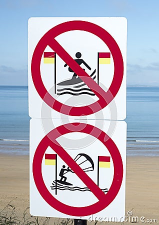 Signs for surfers in ballybunion Stock Photo