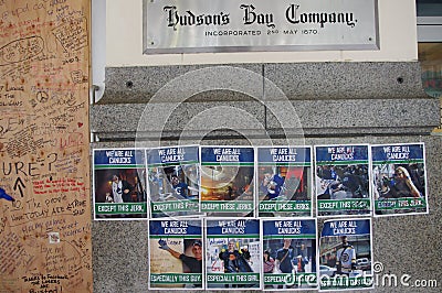 Signs after Vancouver Stanley Cup riot Editorial Stock Photo