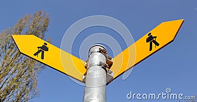 Signs for walkers Stock Photo