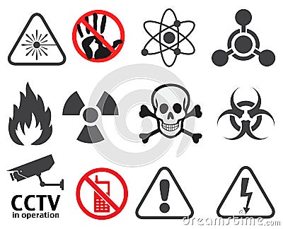 Signs of warnings and attention Vector Illustration