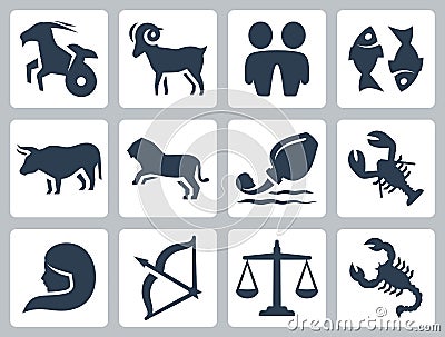 Signs of the zodiac vector icons Vector Illustration