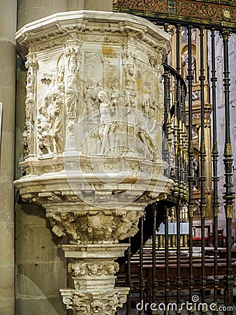 Siguenza Cathedral. Guadalajara, Spain Editorial Stock Photo