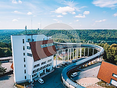 The Aerial view on the Sigulda bobsleigh, luge, and skeleton track Editorial Stock Photo