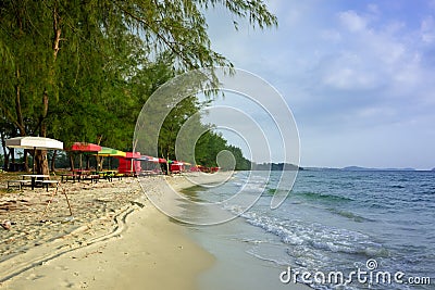 Sihanoukville, Cambodia. garbage on an empty beach Stock Photo