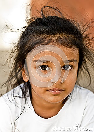 A boy with unruly hair Stock Photo