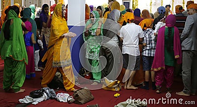 Sikh ceremony at temple Editorial Stock Photo