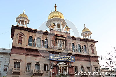 Sikh Gurudwara of Sisganj Sahib near Chandni Chowk has witnessed anti-Sikh riots in 1984. Sikhism is widely spread in Punjab. Editorial Stock Photo