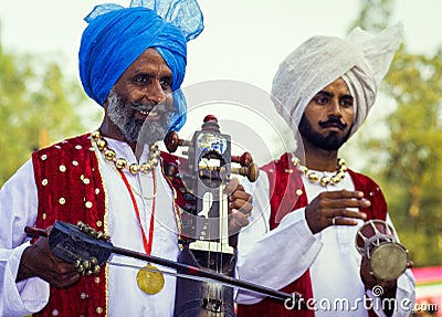 Sikh musicians in the Punjab, India Editorial Stock Photo