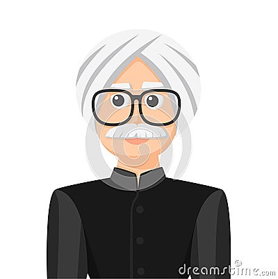 Sikh in simple flat vector. personal profile icon or symbol. Vector Illustration