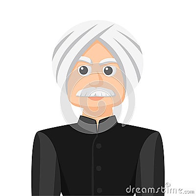 Sikh in simple flat vector. personal profile icon or symbol. Vector Illustration