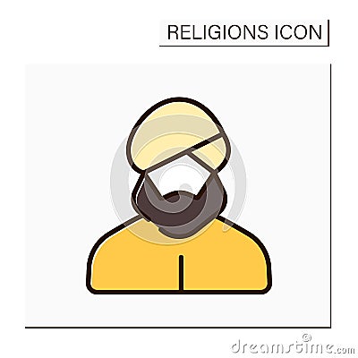 Sikhism color icon Vector Illustration