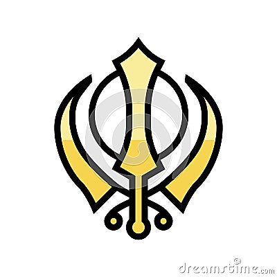 sikhism religion color icon vector illustration Vector Illustration
