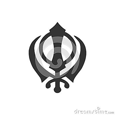 Sikhism religion Khanda symbol icon isolated. Khanda Sikh symbol. Flat design Vector Illustration