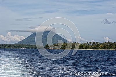 Siladen turquoise tropical paradise island Stock Photo