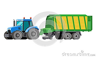 Silage wagon color vector Vector Illustration