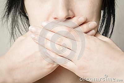 Silence girl Stock Photo