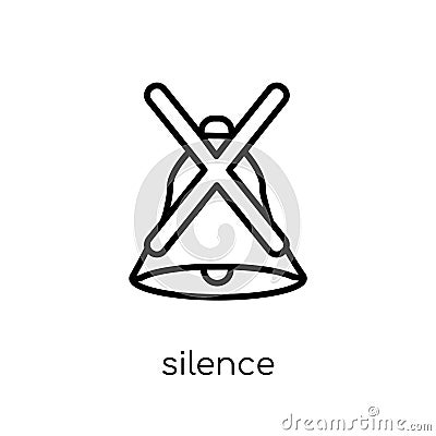 Silence icon. Trendy modern flat linear vector Silence icon on w Vector Illustration